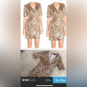 🥰🦊buy1 get 1up to $10 iblush New Blingsuquin center open sexy night dress，